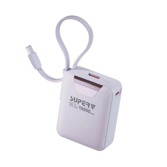 SUPERV Power15 10000mAh 內置Type-C線移動電源 (QR Code 3C認證充電器)