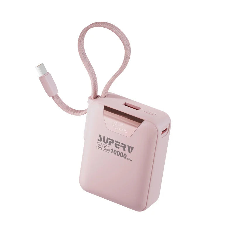 SUPERV Power15 10000mAh 內置Type-C線移動電源 (QR Code 3C認證充電器)