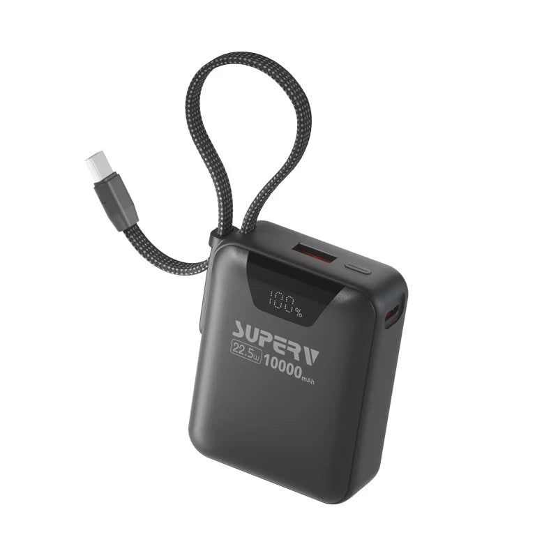 SUPERV Power15 10000mAh 內置Type-C線移動電源 (QR Code 3C認證充電器)