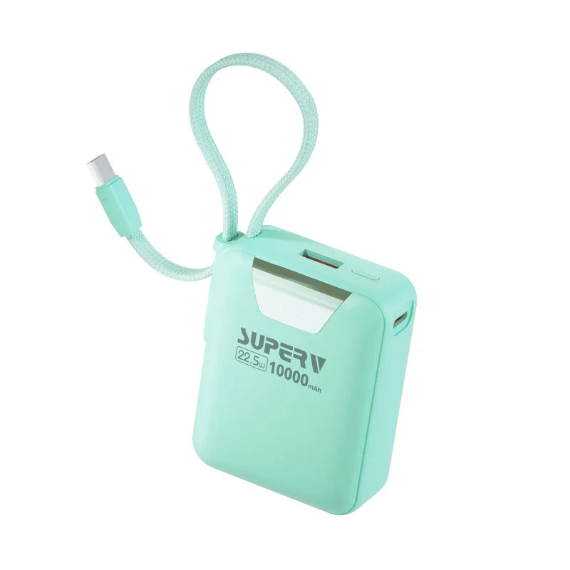 SUPERV Power15 10000mAh 內置Type-C線移動電源 (QR Code 3C認證充電器)