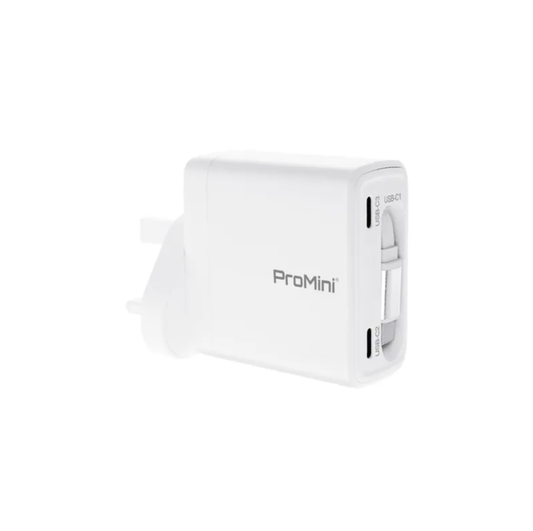 ProMini GTC70 (UK版) PD3.0 GaN 70W 內置線插牆式快速充電器