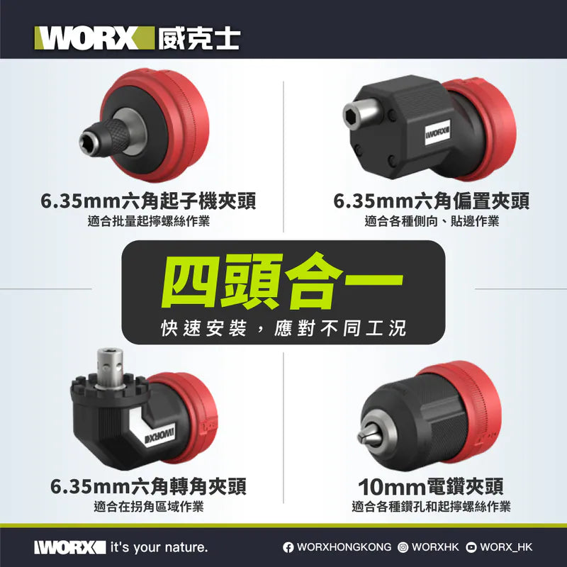 WORX WU135M 12V 無刷多頭智能電鑽套裝